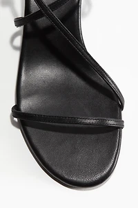 Kitten-Heeled Leather Sandals
