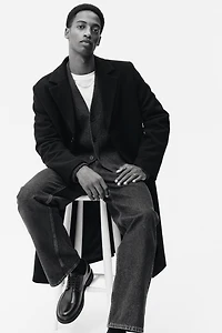 Single-Breasted Wool-Blend Coat