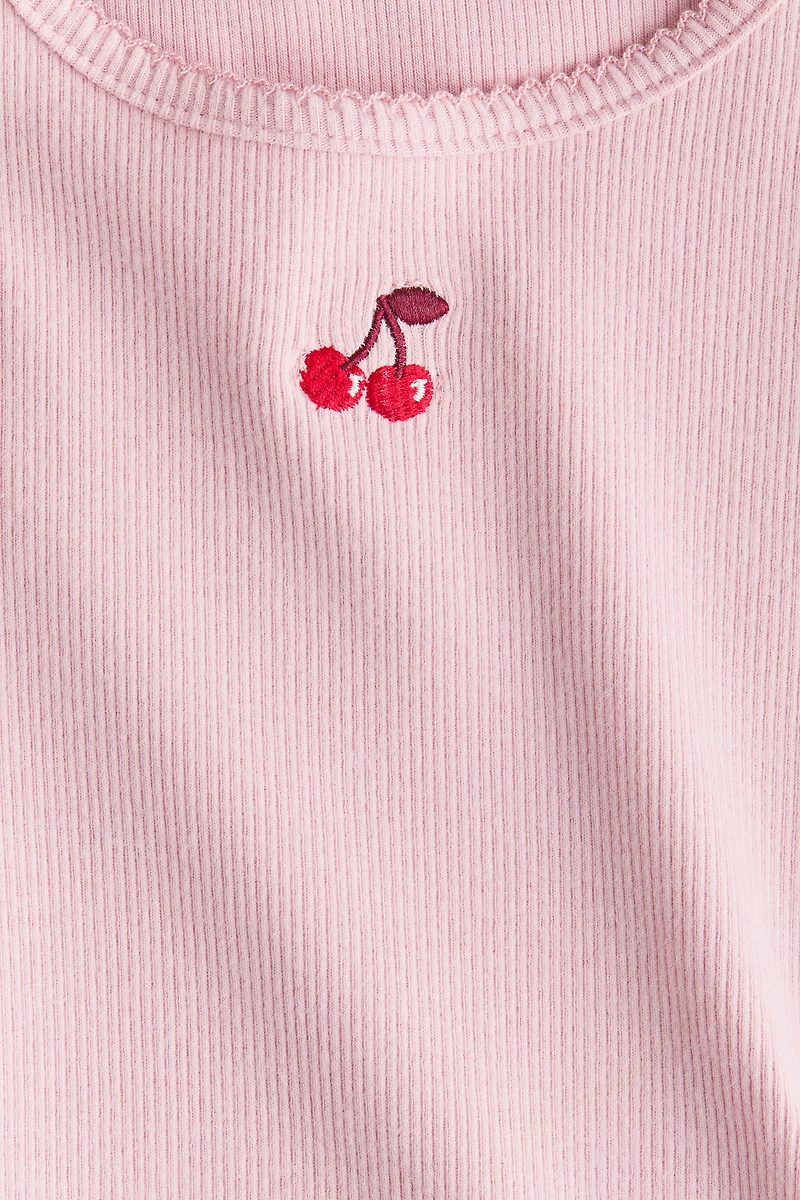 Haut en jersey à bords picots