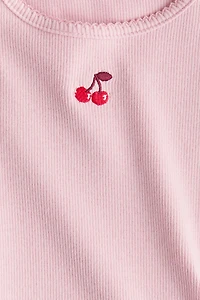 Haut en jersey à bords picots