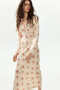 Long-Sleeved Viscose Dress