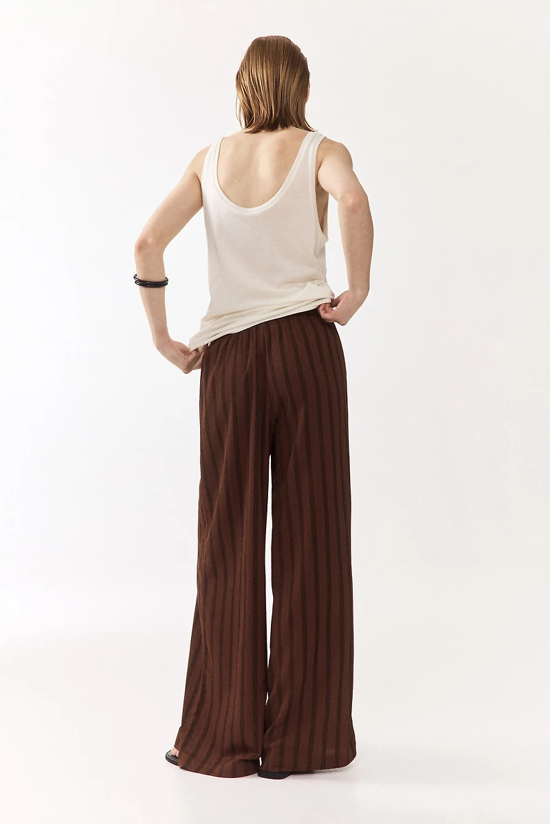 Pantalon large avec taille élastique