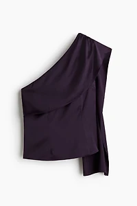 Scarf-Detail Satin Top