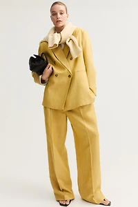 Linen-Blend Dress Pants