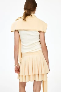 Tiered Tie-Belt Skirt