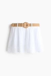 Short en coton avec ceinture