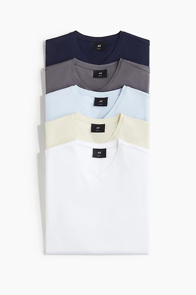 5-pack Slim Fit V-neck T-shirts