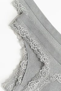 2-pack Seamless Lace-trimmed Thong Briefs
