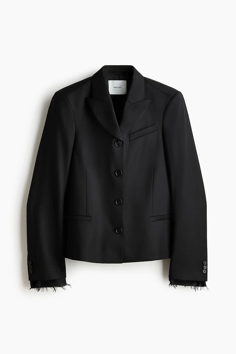 Single-Breasted Wool-Blend Jacket