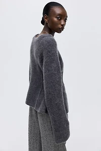 Alpaca-Blend Peplum Sweater