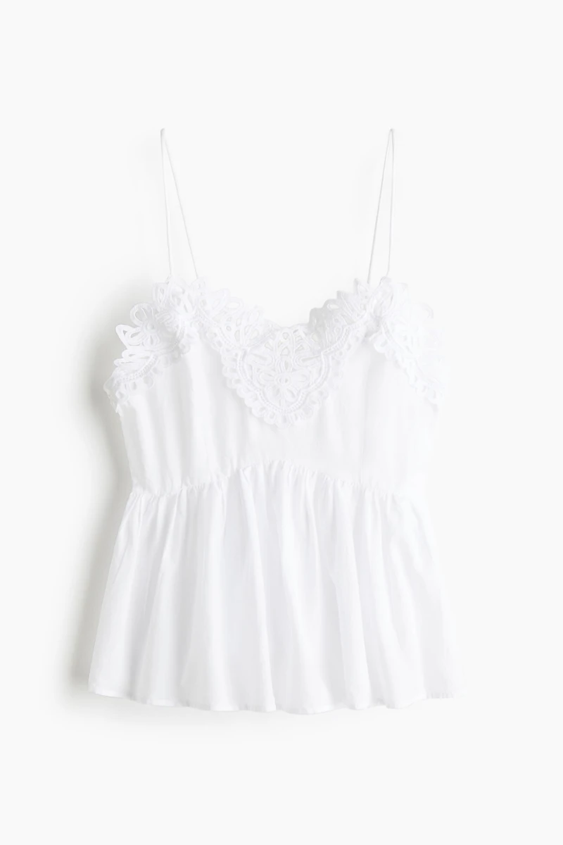 Lace-Trimmed Strappy Top