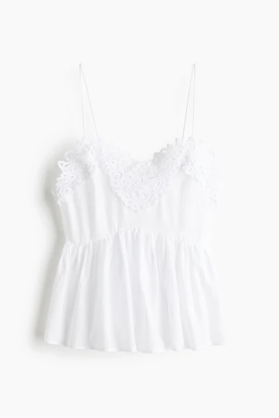 Lace-Trimmed Strappy Top