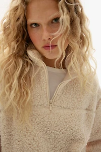 Half-Zip Teddy Fleece Sweatshirt