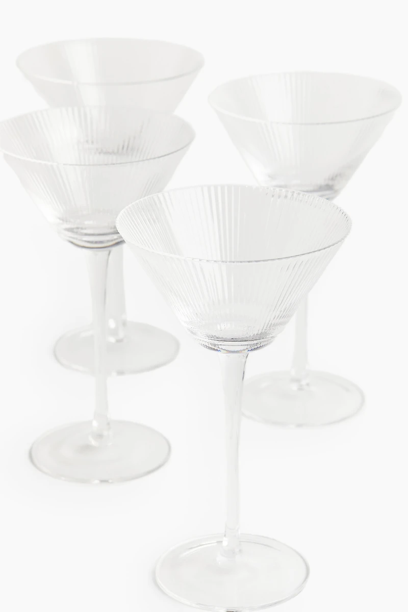 4-Pack Fluted Cocktail Glasses