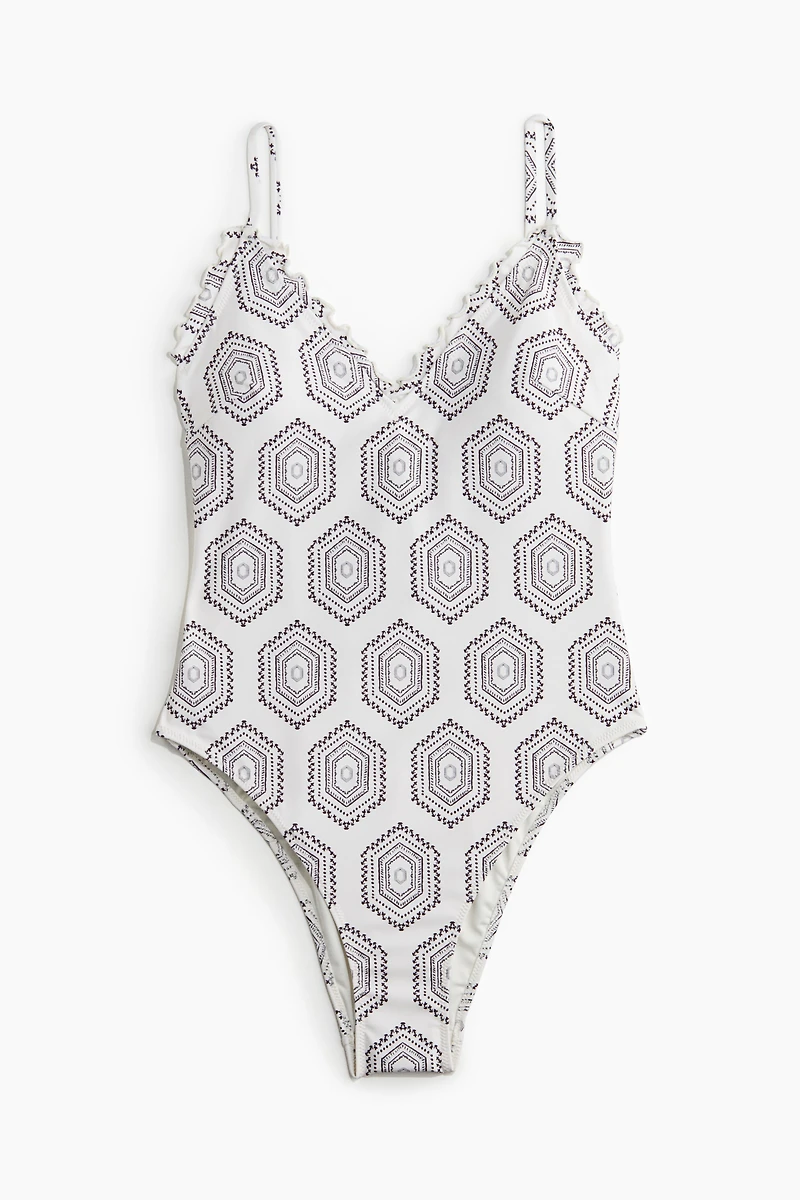Ruffle-Trimmed Padded-Cup Swimsuit