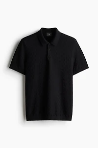 Slim Fit Textured-knit Polo Shirt