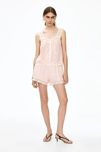 Embroidered Viscose-Blend Top
