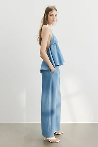 Denim Halterneck Top