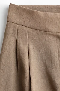 Balloon-Leg Twill Pants