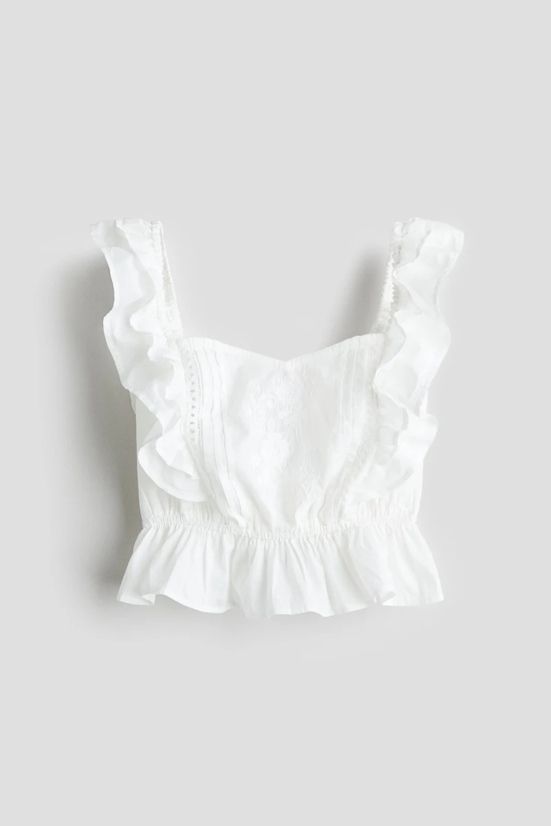 Flutter-Sleeved Cotton Top