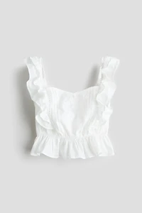Flutter-Sleeved Cotton Top