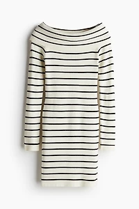 Rib-knit Off-the-shoulder Dress