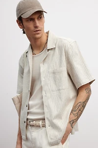 Regular-Fit Linen-Blend Resort Shirt