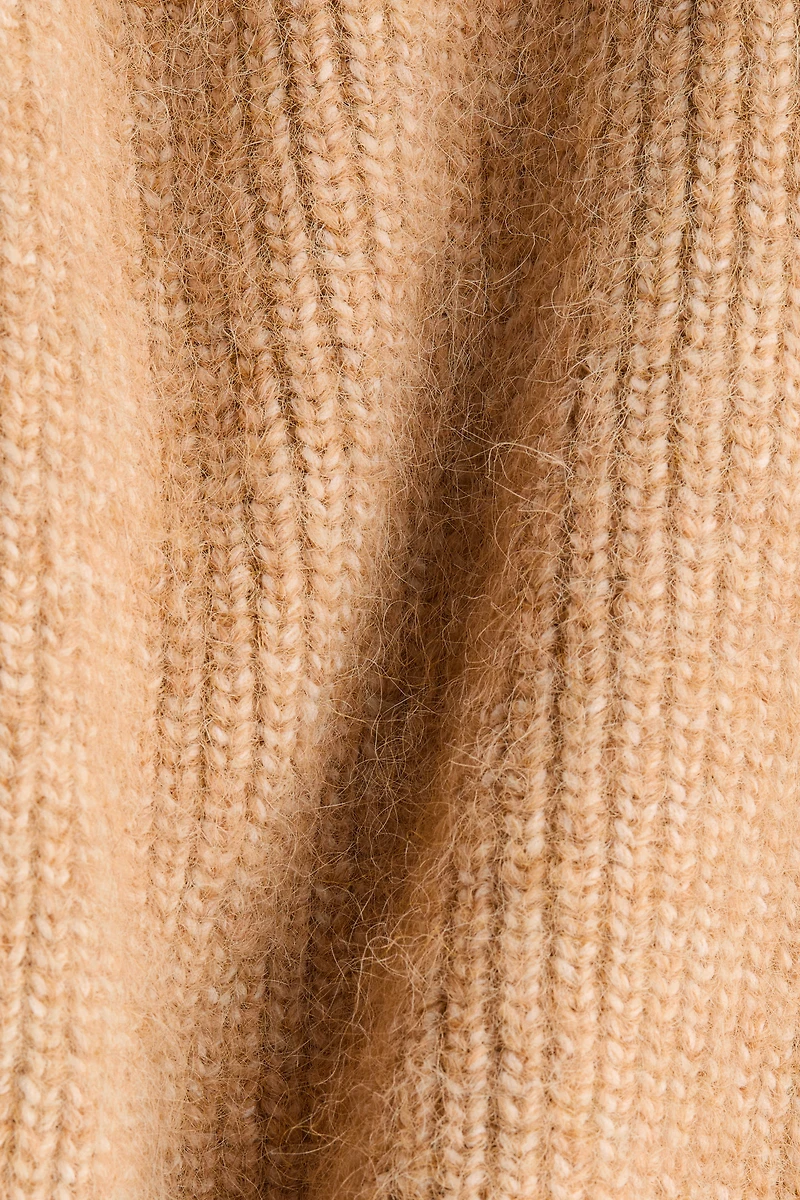 Rib-Knit Mock Turtleneck Sweater