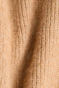Rib-Knit Mock Turtleneck Sweater
