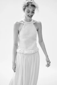 Fringe-Trimmed Knit Top