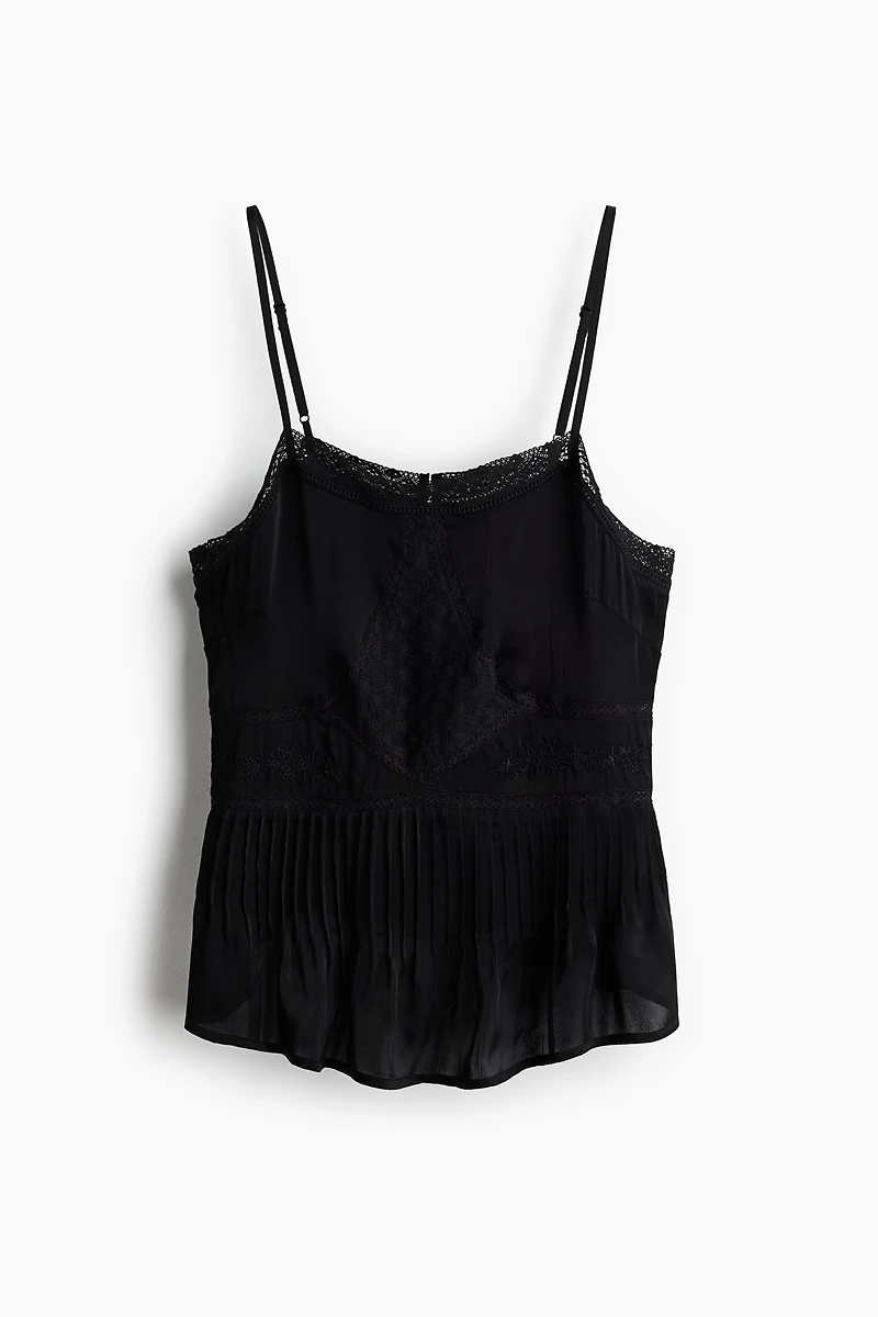 Haut à bretelles fines en satin de viscose