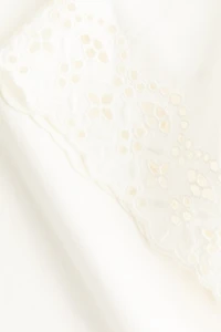 Cotton Pullover Shirt with Eyelet Embroidery