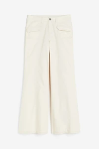 Wide-leg Twill Pants