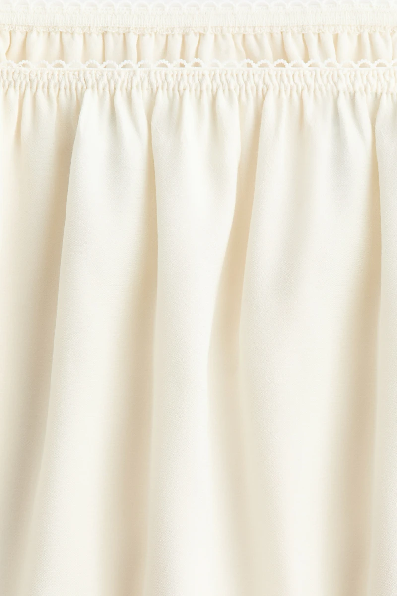 Viscose Mini Skirt with Lace Insets