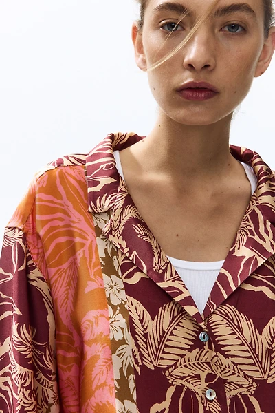 Chemise en viscose à col cubain