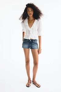 Low-Waist Mini Denim Shorts