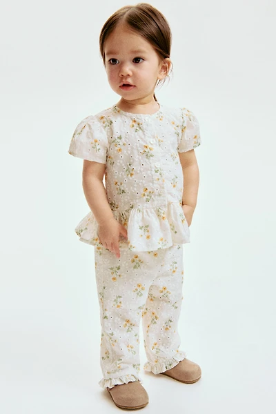2-Piece Eyelet-Embroidered Set