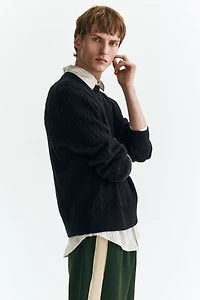 Regular-Fit Cable-Knit Sweater