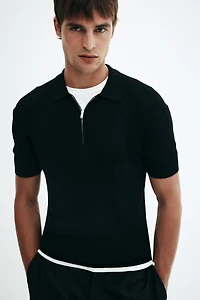 Slim-Fit Half-Zip Polo Shirt