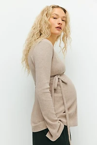 Haut MAMA côtelé à fermeture croisée