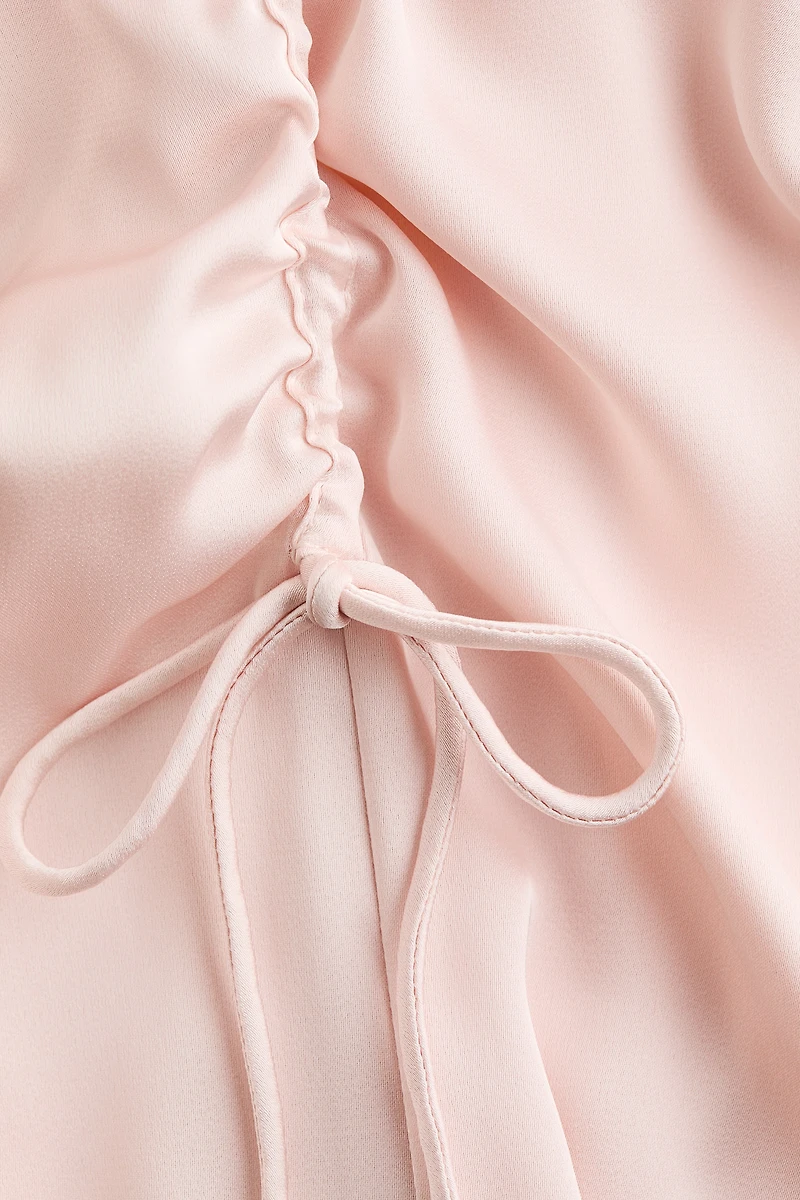 Drawstring-Detail Satin Dress