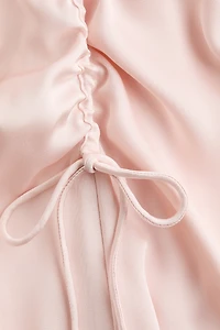 Drawstring-Detail Satin Dress