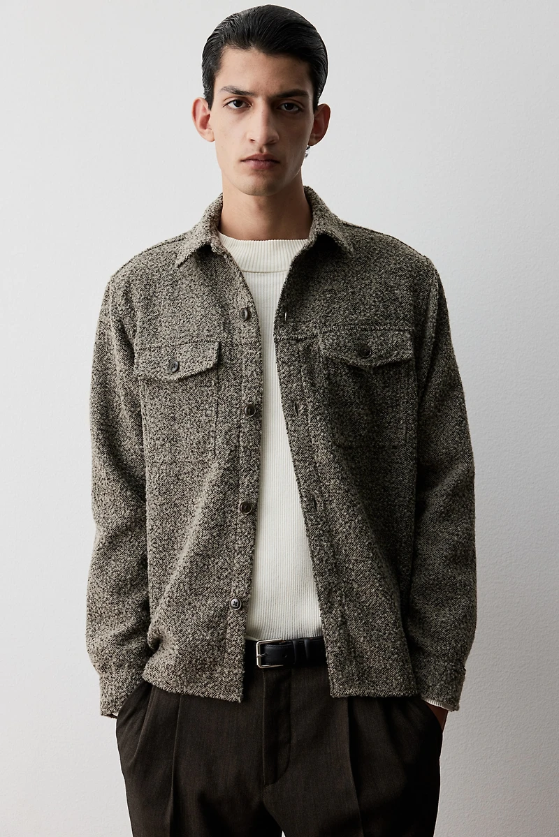 Regular Fit Wool-Blend Overshirt
