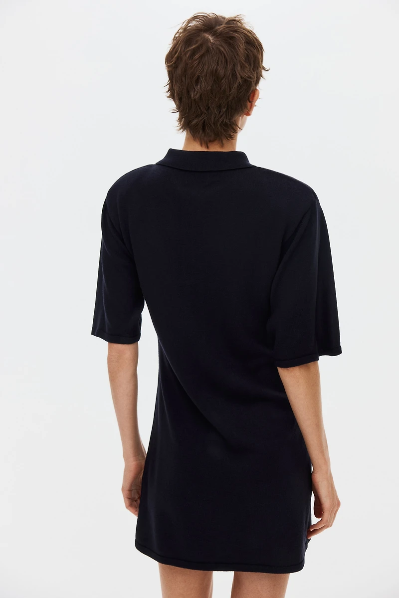 Fine-Knit Polo Dress