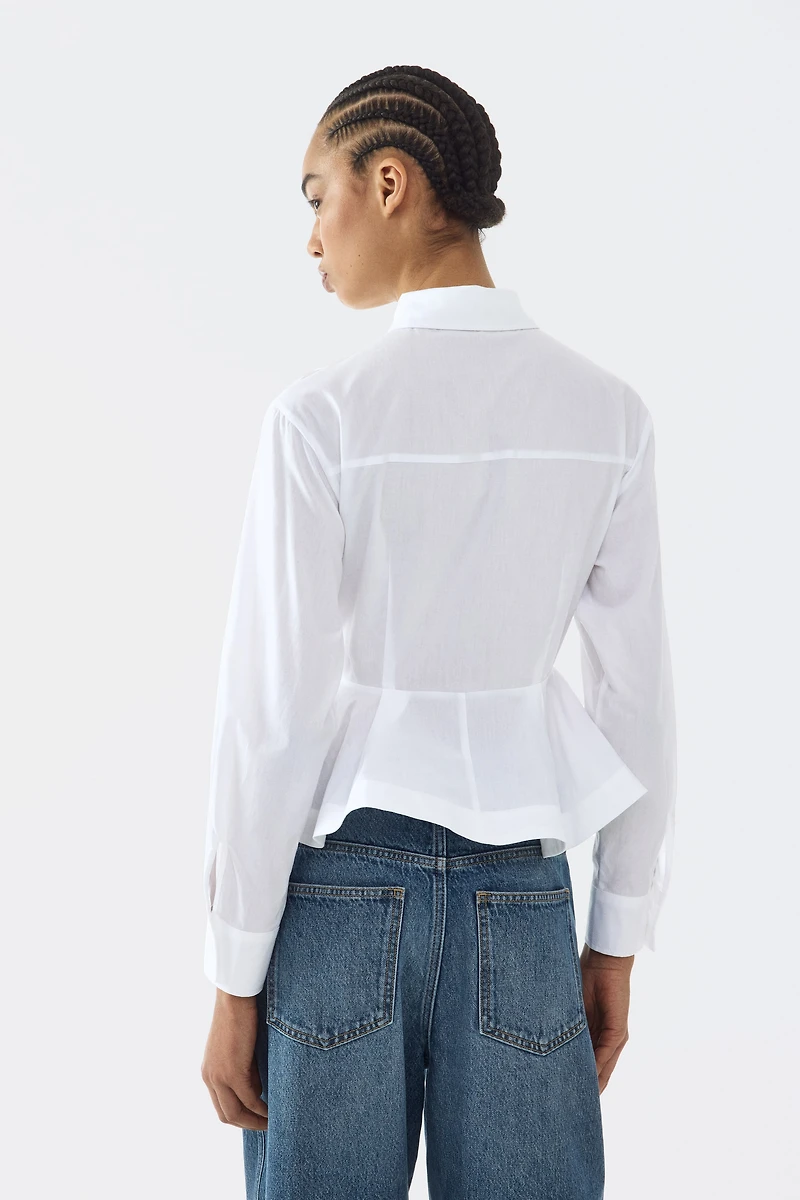 Chemise péplum en popeline