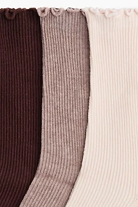 3-Pack Socks with Overlocked Trim