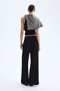 Wide-cut Pull-on Pants