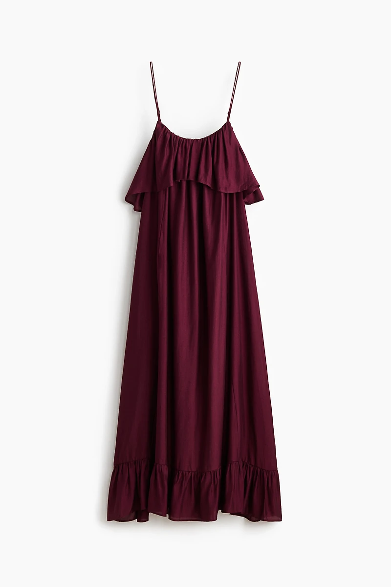Ruffle-Trimmed A-Line Dress