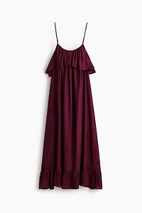 Ruffle-Trimmed A-Line Dress