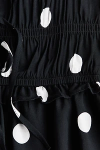 Tie-Detail Smocked Top